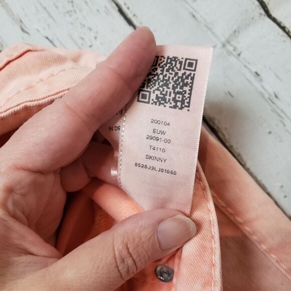 True Religion Skinny Light coral pink Salmon wash Jeans 26 - Picture 7 of 13